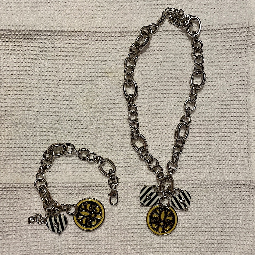 Brighton sterling silver necklace & bracelet set.
